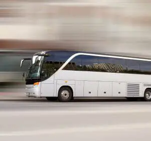 Tour bus with added motion blur