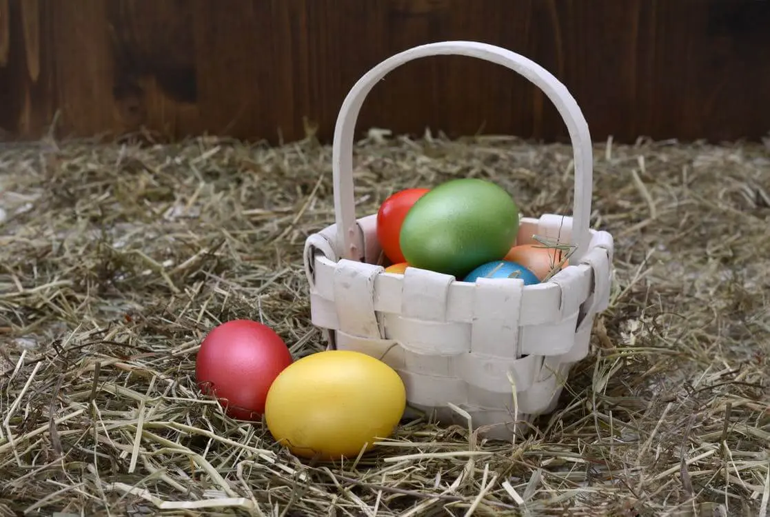 Blog 12 Small basket holding Easter eggs