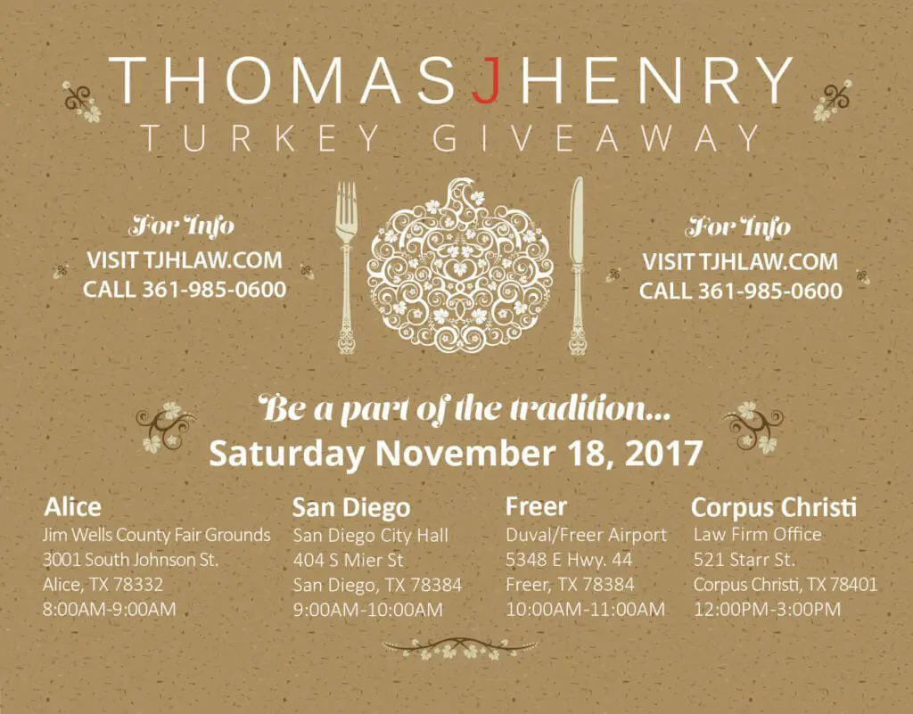 2017 Thomas J. Henry Turkey Giveaway – This Weekend TURKEY GIVEAWAY 2017