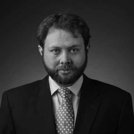 Black and white portrait photo of Thomas J. Henry Attorney Stephen Bechtol