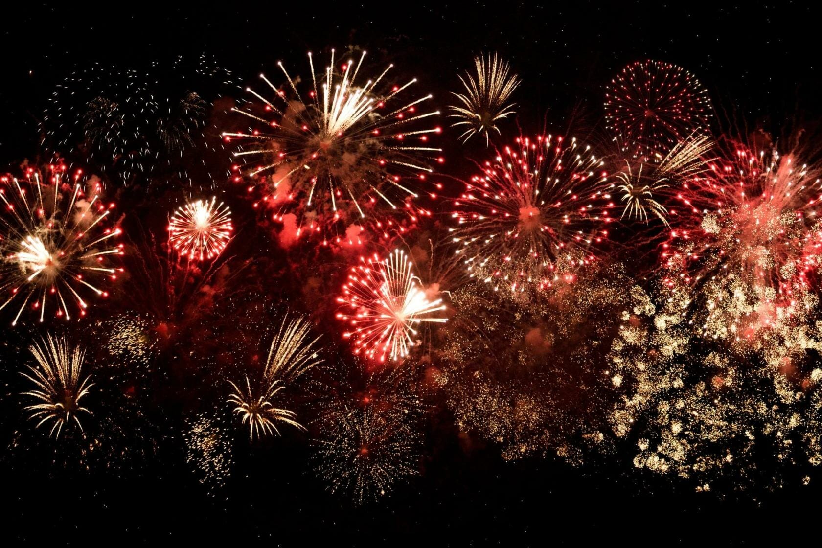 Fireworks over night sky
