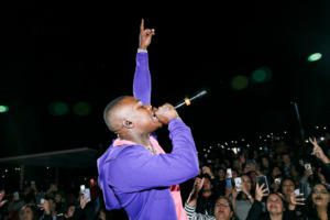 DaBaby performing at Thomas J. Henry Austin Elevates